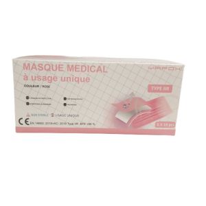 Masque Chirurgical Rose Yafox Boite 50