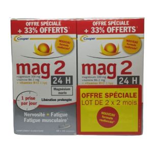 Mag 2 24h Comprimé Boîte de 45 + 15 Offert Lot de 2