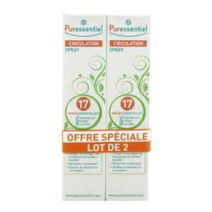 Spray Circulation 17 Huiles essentielles 2 flacons de 100ml