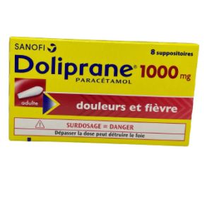 Doliprane 1000mg Suppo Adulte 2 plaques de 4 (8)