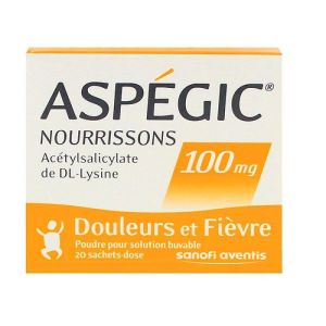 Aspegic 100mg Nourrisson Boite de 20 sachets