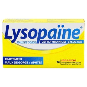 Lysopaïne Cetyl 36 comprimés à sucer sans sucre
