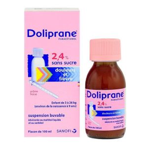 Doliprane 2,4% Suspension Buvable Sans Sucre 100ml