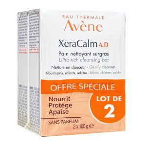 Avene Xeracalm A.d Pain Surgras Nettoyant 2x100g