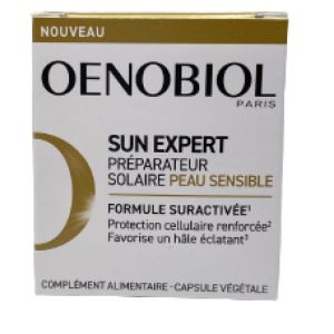 Oenobiol Sun Expert Capsules Préparateur Solaire Peaux Sensibles Pot de 30