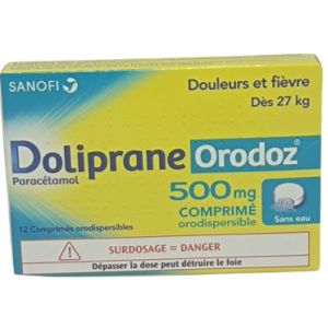 Dolipraneorodoz 500mg Comprimé Orodispersible Boite de 12