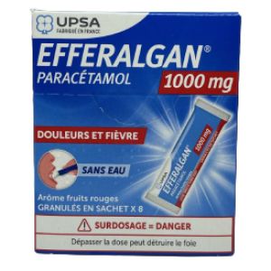 Efferalgan 1000mg Granulés En Sachet Fruit Rouge 8 Sachets