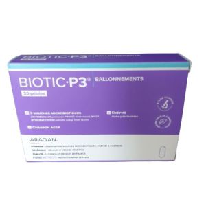 Aragan Biotic P3 Ballonnement Gélules Boite de 20