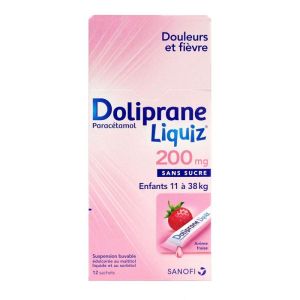 Dolipraneliquiz 200mg 12 sachets dose suspension buvable