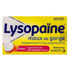 Lysopaïne Fraise 36 comprimlés