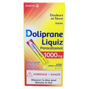 Dolipraneliquiz 1000mg Suspension Buvable édulcoré 8 sachets 12ml