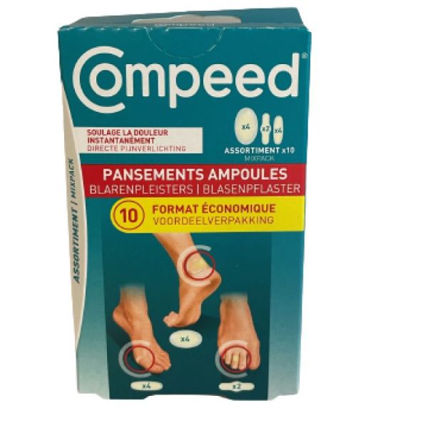 Compeed  Assortiment De Pansements Ampoules - Boite De 10