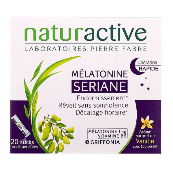 Sériane Mélatonine  20 sticks de microgranules orodispersibles