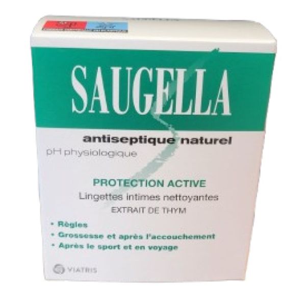 Saugella Antiseptique Naturel Lingettes Nettoyantes X10