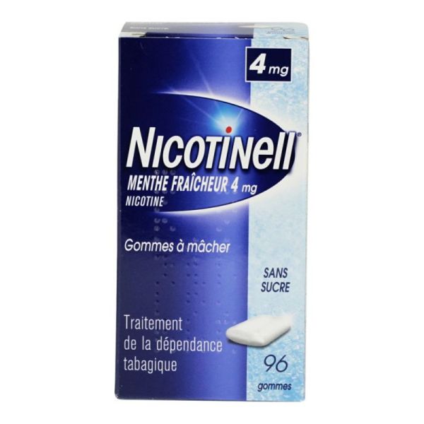 Nicotinell 4mg Gommes à mâcher Menthe Fraîche Sans Sucre  boite de 96