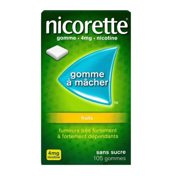 Nicorette 4mg Gom Méd Fruits Sans Suc Plq/105