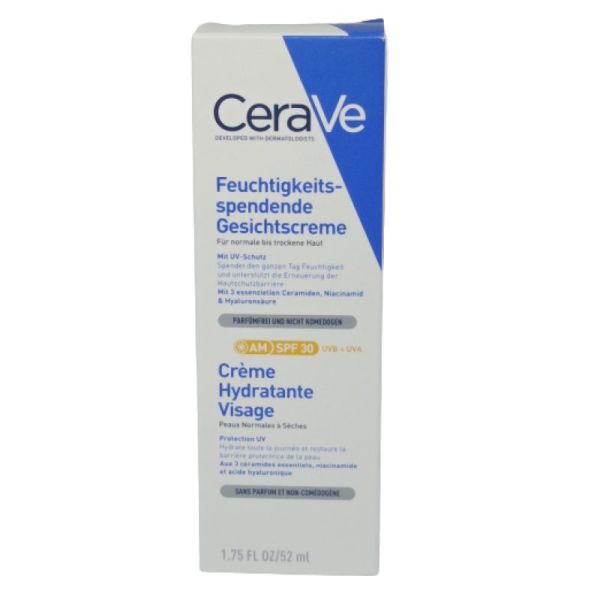 CeraVe Crème Hydratante Visage Flacon 52 ml