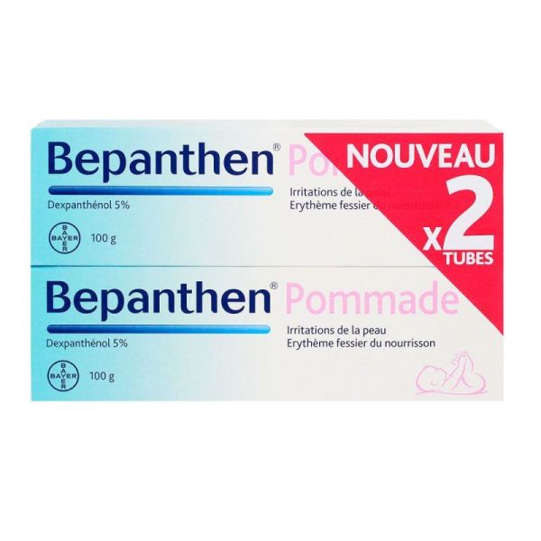 Bepanthen 5% Pommade lot de 2 tube de 100g