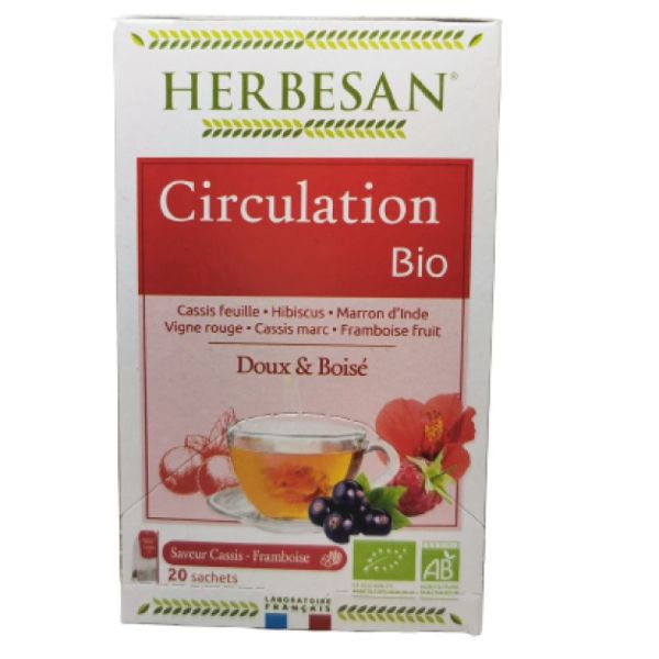 Herbesan Infusion Bio Tisane Circulation élimination 20 sachets