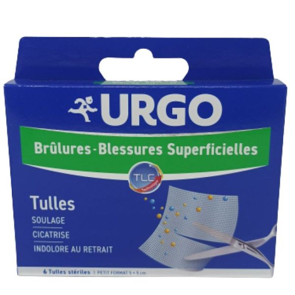 Urgo Brulures Tulle 5x5cm Boite de 6