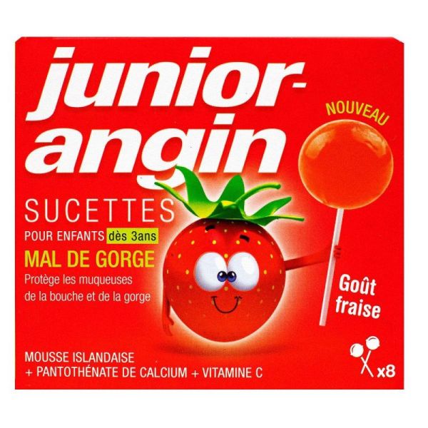 Junior Angin Sucette Fraise Boite de 8