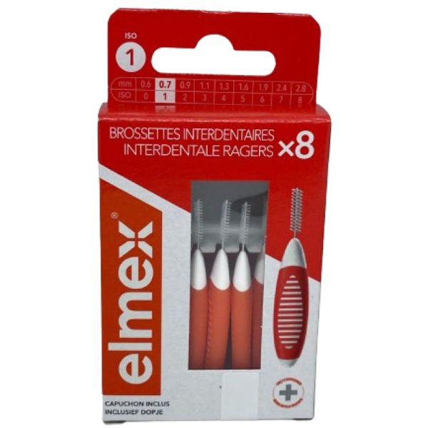 Elmex Brossettes Int-dentaires 0,7mm Boite de 8