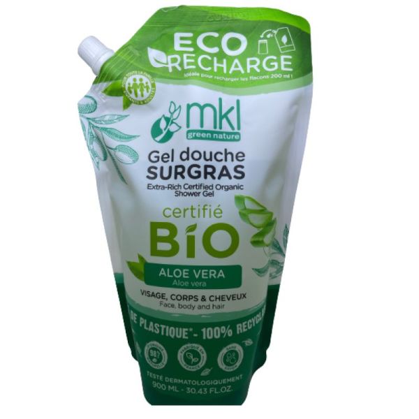 Mkl Gel Douche Bio Aloe Vera Eco-recharge 900ml