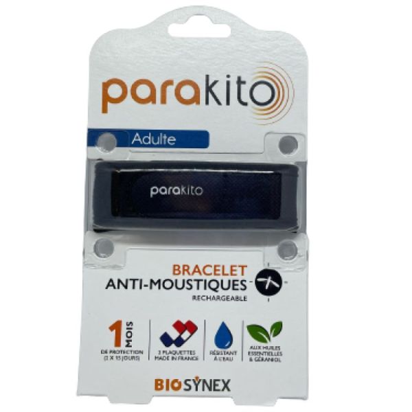 Para'kito Teens Bracelet Répulsif Anti-moustique Blue/Black/White