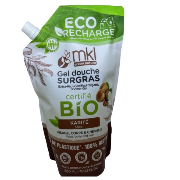 Mkl  Gel Douche Karite Bio Eco Recharge 900 Ml