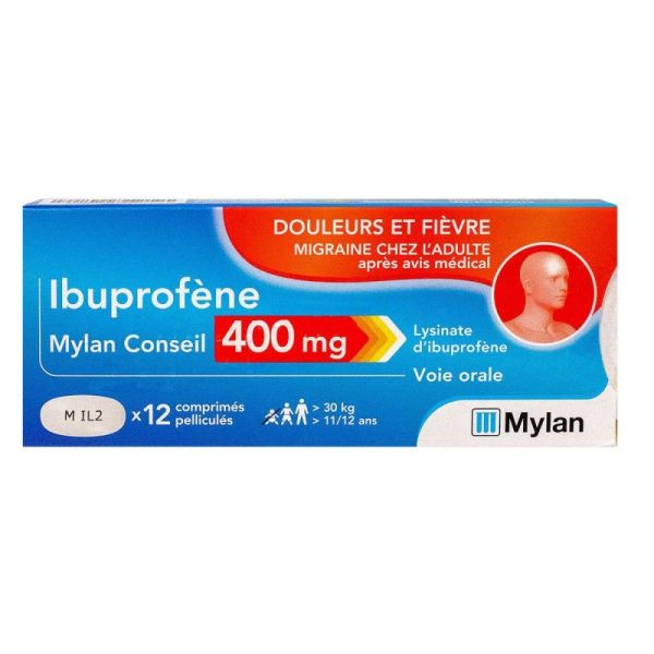 Ibuprof Myl Co 400mg Cpr Plq Pvc/pe/pvdc/12