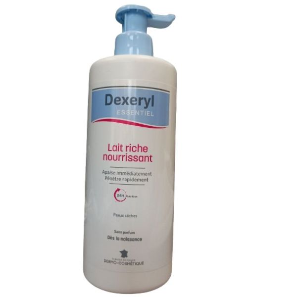 Dexeryl Essentiel Lait Riche Nourrissant Flacon Pompe 500 ml