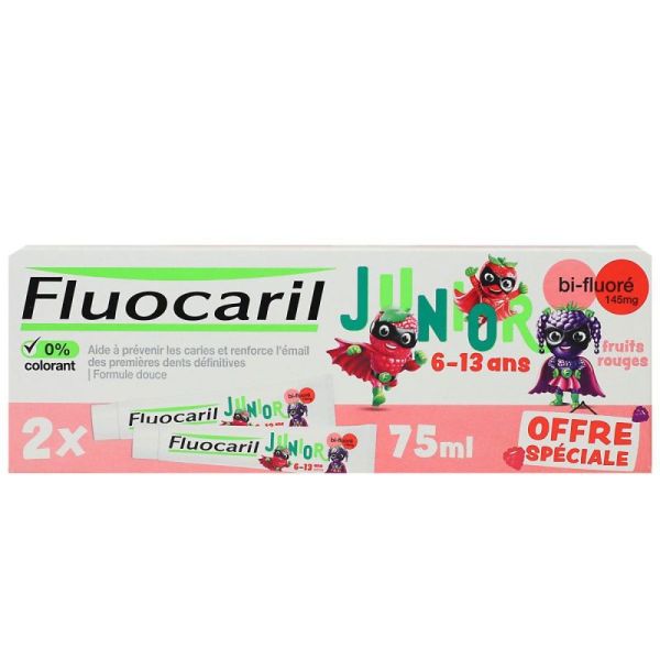 Fluoc Junior Dentif Frt Rge 6-12ans 2t/75ml