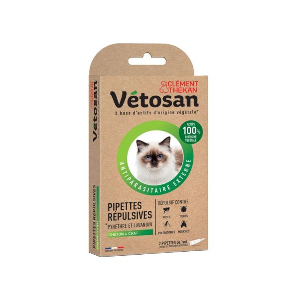 Vetosan Pipette Répulsive Chat/chaton Boite de 2