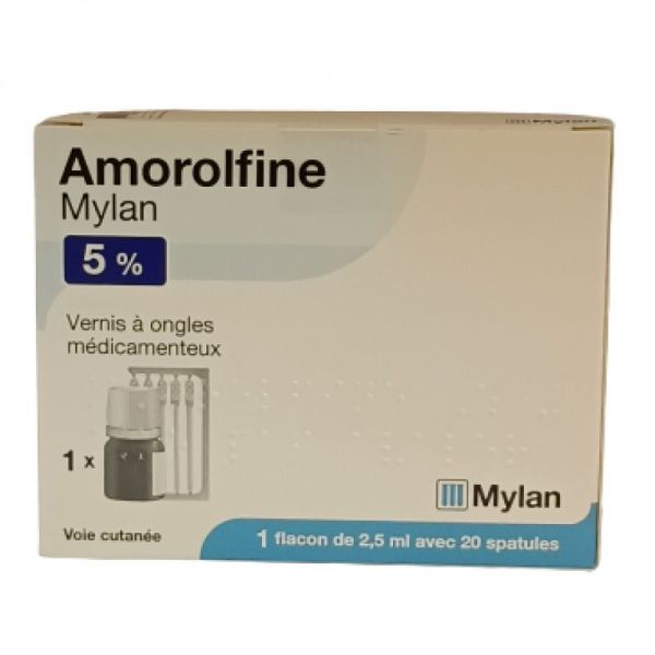 Amorolfine  5% Vernis à ongles flacon de 2.5 ml avec spatules