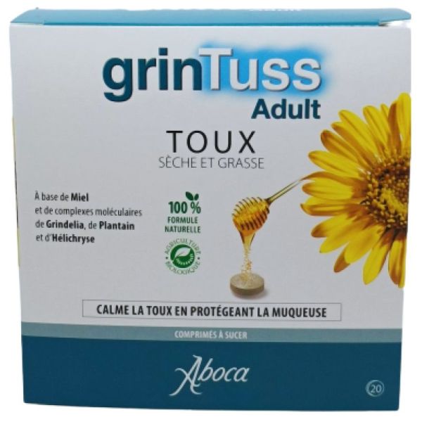 Grintuss Adulte Comprimé Toux Sèche Grasse Boite de 20