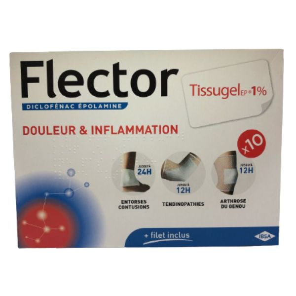 Flector tissugelep 1% Emplâtre Médicamenteux Boîte de 10