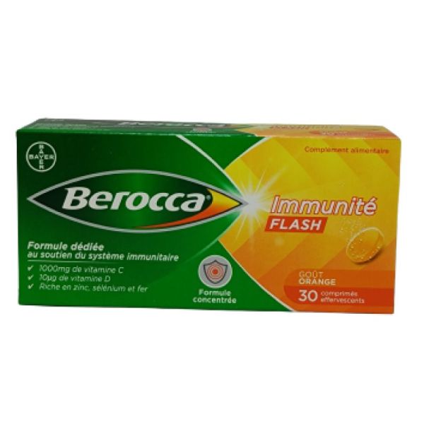 Berocca Immunite Flash Boite de 30 comprimés effervescents