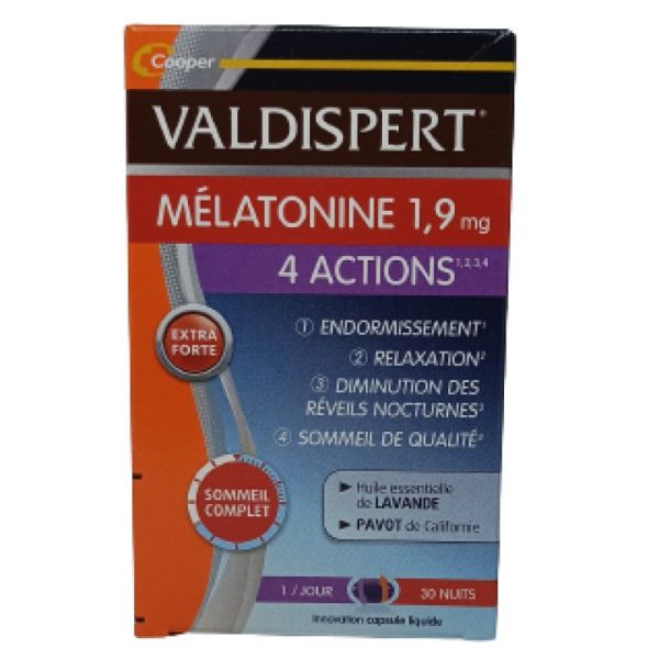 Valdispert Sommeil 4 Actions 1,9mg Comprimés Boite de 30