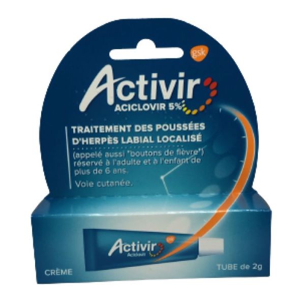 Activir 5% Crème Labiale tube de 2g