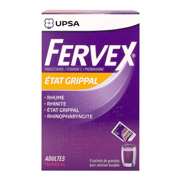 Fervex Framboise Adulte 8 sachets