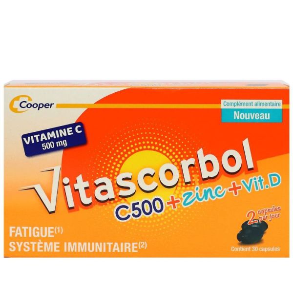 Vitascorbol C 500+zinc+vitd Caps B/30