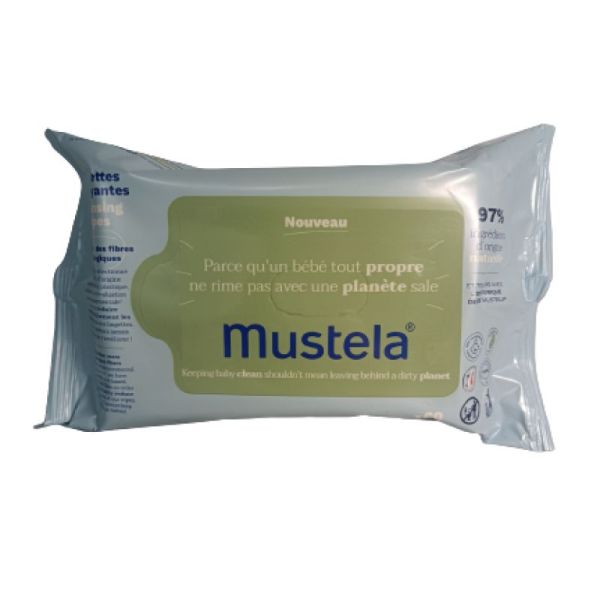 Mustela Bébé Enfant Lingettes Nettoyantes Fibre Naturelle éco 60