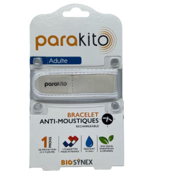 Para'kito Teens Bracelet Répulsif Anti-moustique Blue/Black/White