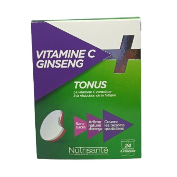 Nutrisante Vit C+ginseng Comprimé à Croquer 2 tubes de 12