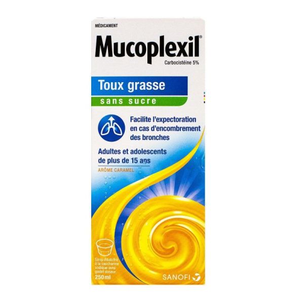 Mucoplexil 5% Sirop édulcoré Sans Sucre Adulte 250ml